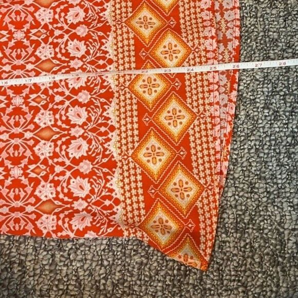 Sanctuary Orange Floral Patterned Cap Sleeve Top Size Medium - Picture 5 of 8